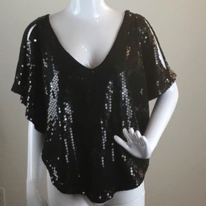 Venus Sequined Cold Shoulder Poncho
